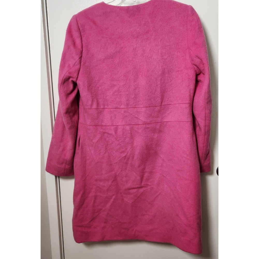 Boden Wool Mohair Imelda Coat Long Pale Pink Hidden Snap Closure Lined Sz Med 8 - Picture 6 of 12